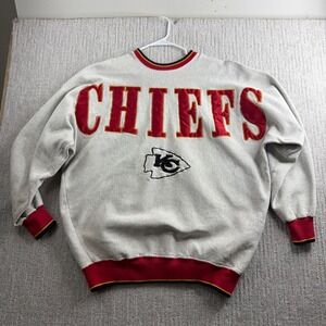 Vintage Kansas City Chiefs Spellout Sweatshirt Legends USA Size XL Grey Crewneck